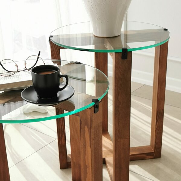 Hanah Home Fészekasztal (2 darabos) Walnut Amalfi - dió