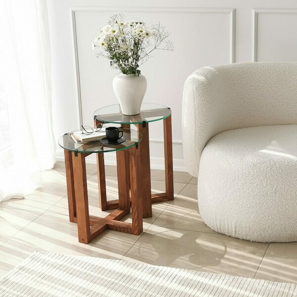 Hanah Home Fészekasztal (2 darabos) Walnut Amalfi - dió