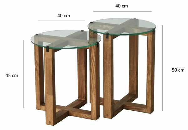 Hanah Home Fészekasztal (2 darabos) Walnut Amalfi - dió
