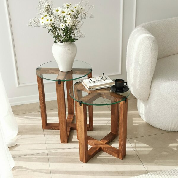Hanah Home Fészekasztal (2 darabos) Walnut Amalfi - dió