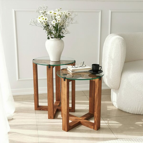 Hanah Home Fészekasztal (2 darabos) Walnut Amalfi - dió