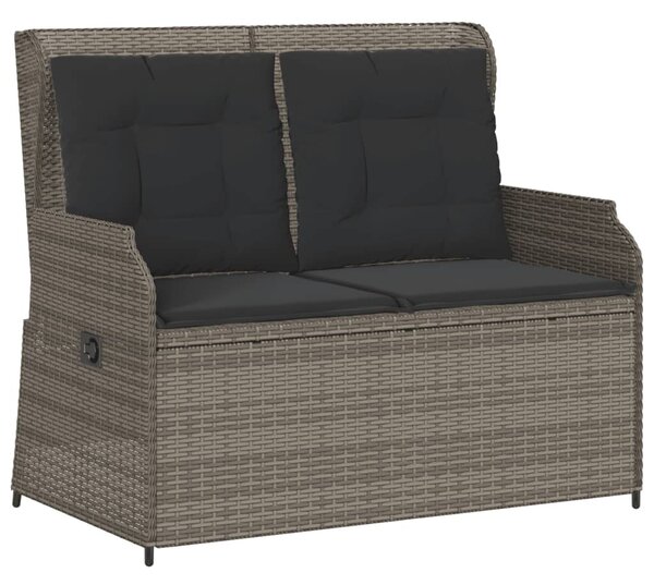 3 részes szürke polyrattan kerti ülőgarnitúra párnákkal