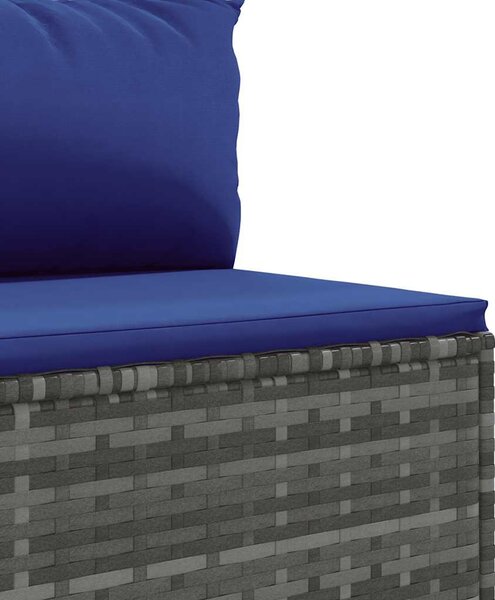 5 részes szürke polyrattan kerti ülőgarnitúra párnákkal