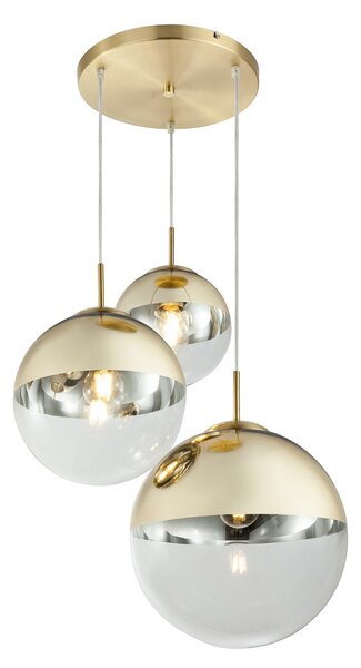Varus - Függeszték lámpa,arany dekor; 3xE27; átm:51cm - Globo-15855-3