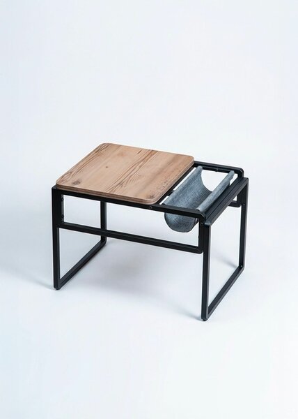 Hanah Home Lerakóasztal Atlantic Pine Black Brut - Atlantic Pine, Black