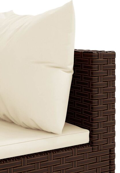 6 részes barna polyrattan kerti ülőgarnitúra párnákkal