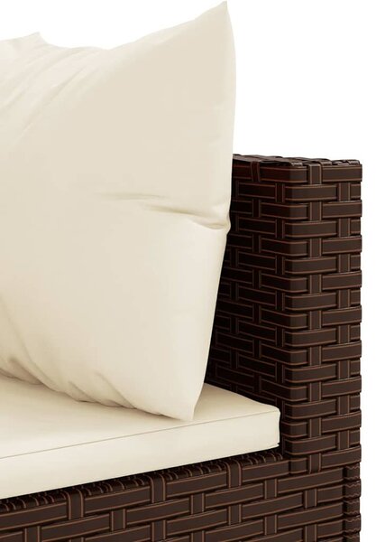 5 részes barna polyrattan kerti ülőgarnitúra párnákkal