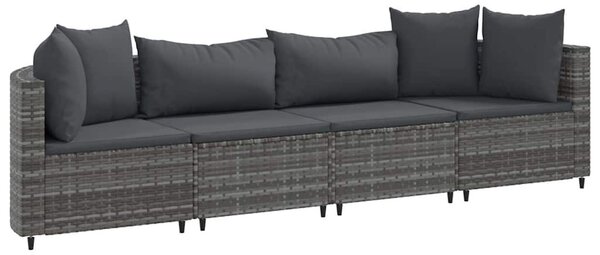 4 részes szürke polyrattan kerti ülőgarnitúra párnákkal
