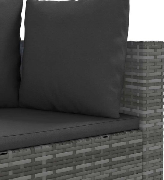 3 részes szürke polyrattan kerti ülőgarnitúra párnákkal