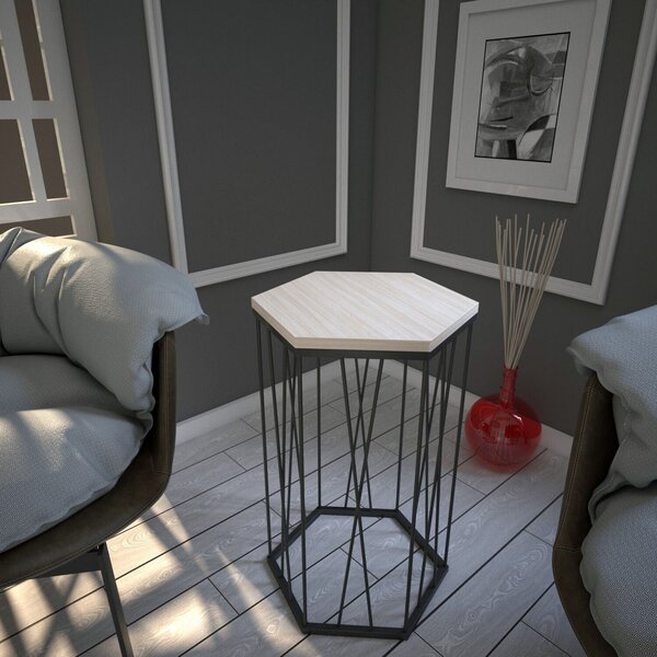 Hanah Home Side Table Oak Black Cetrus - Oak