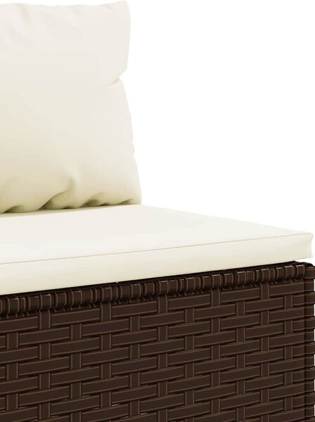 5 részes barna polyrattan kerti ülőgarnitúra párnákkal