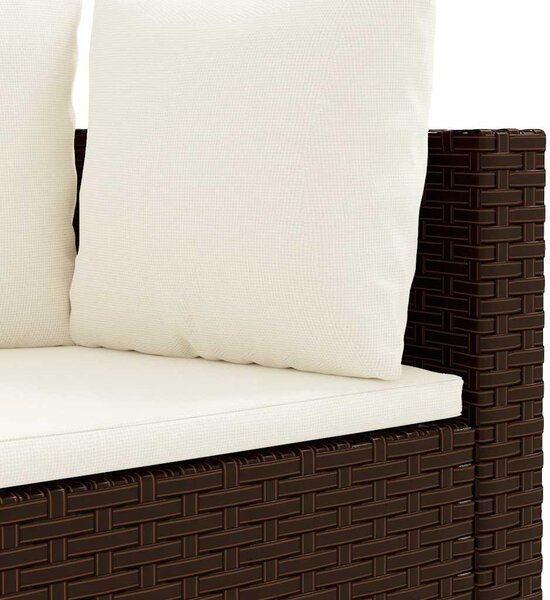 3 részes barna polyrattan kerti ülőgarnitúra párnával
