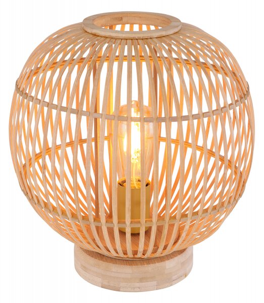 HILDEGARD - Bambusz asztali lámpa; 1xE27; átm:30cm - Globo-15368T akció