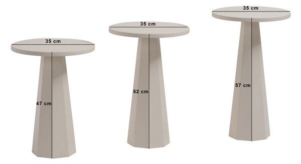 Hanah Home Side Table Set White Lilyum (57 + 52 + 47) - White