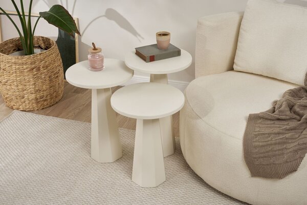 Hanah Home Side Table Set White Lilyum (57 + 52 + 47) - White
