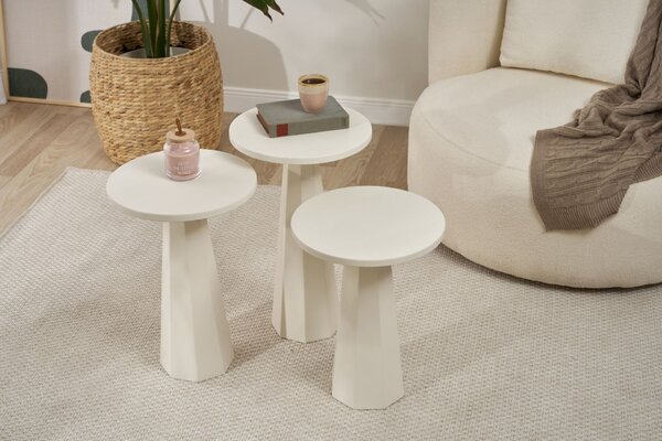 Hanah Home Side Table Set White Lilyum (57 + 52 + 47) - White