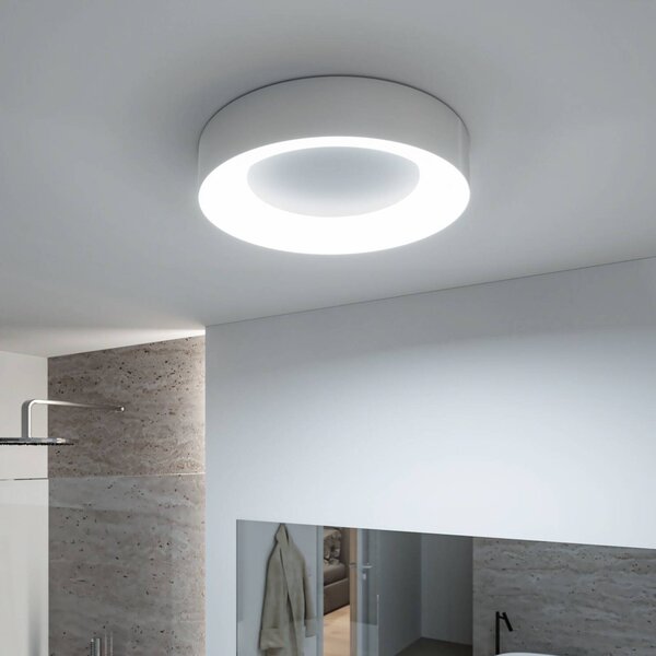 Paulmann HomeSpa Casca LED mennyezeti lámpa Ø40cm, fehér/alumínium, IP44, dimmelhető, Alu / szürke / cink, Fürdőszoba, fém, Modern
