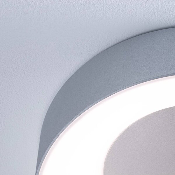 Paulmann HomeSpa Casca LED mennyezeti lámpa Ø40cm, fehér/alumínium, IP44, dimmelhető, Alu / szürke / cink, Fürdőszoba, fém, Modern
