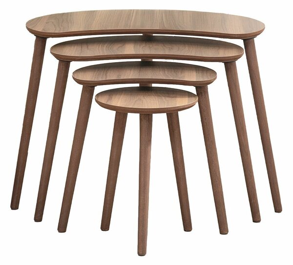 Hanah Home egymásba csúsztatható asztal (4 darab) Walnut Moon - Diófa
