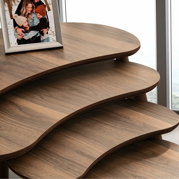 Hanah Home egymásba csúsztatható asztal (4 darab) Walnut Moon - Diófa