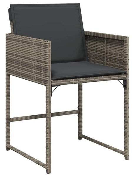 15 részes szürke polyrattan kerti étkezőgarnitúra párnákkal