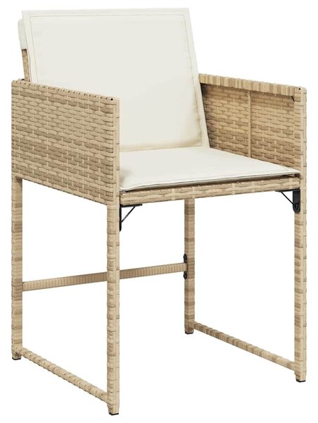 15 részes bézs polyrattan kerti étkezőgarnitúra párnákkal