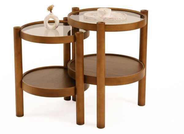 Hanah Home fészekasztal (2 darab) Walnut Ekol 2 - dió
