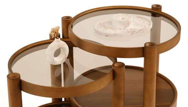 Hanah Home fészekasztal (2 darab) Walnut Ekol 2 - dió
