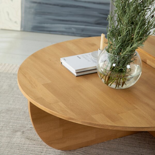 Hanah Home dohányzóasztal szett Oak Podium Wood - tölgy