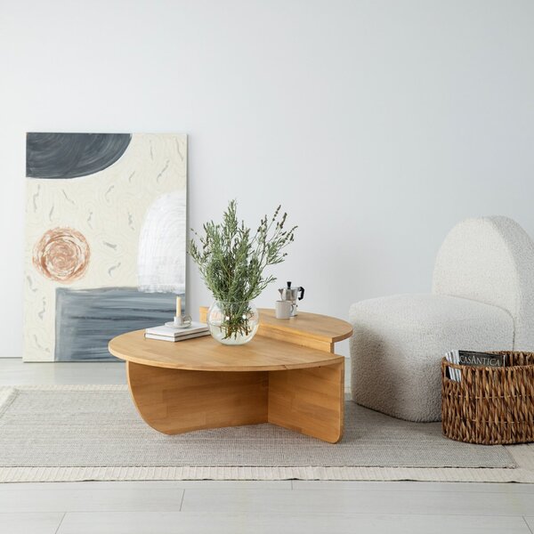 Hanah Home dohányzóasztal szett Oak Podium Wood - tölgy