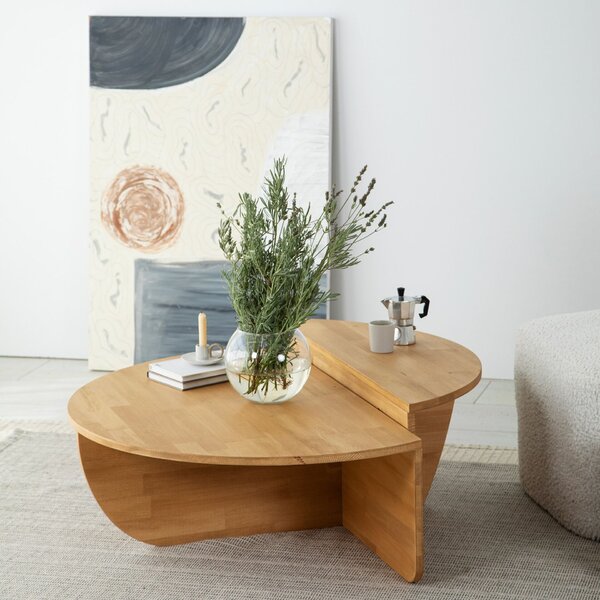 Hanah Home dohányzóasztal szett Oak Podium Wood - tölgy