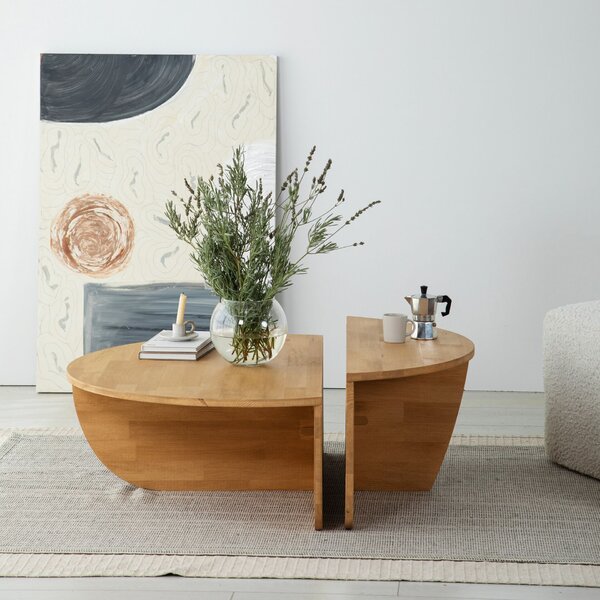 Hanah Home dohányzóasztal szett Oak Podium Wood - tölgy