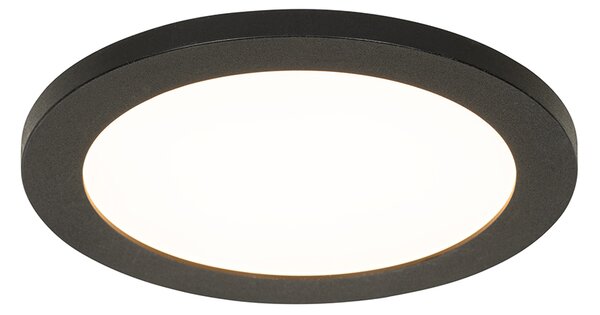 Modern mennyezeti lámpa fekete 22,5 cm IP44 LED-del - Steve