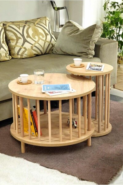 Hanah Home dohányzóasztal szett Sapphire Oak Peka-Set108 - Zafír tölgy