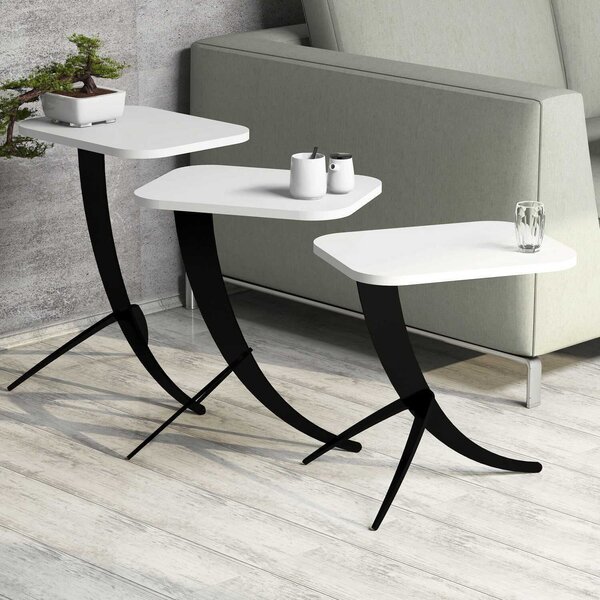 Hanah Home Nesting Table (3 Pieces) White Pion - White