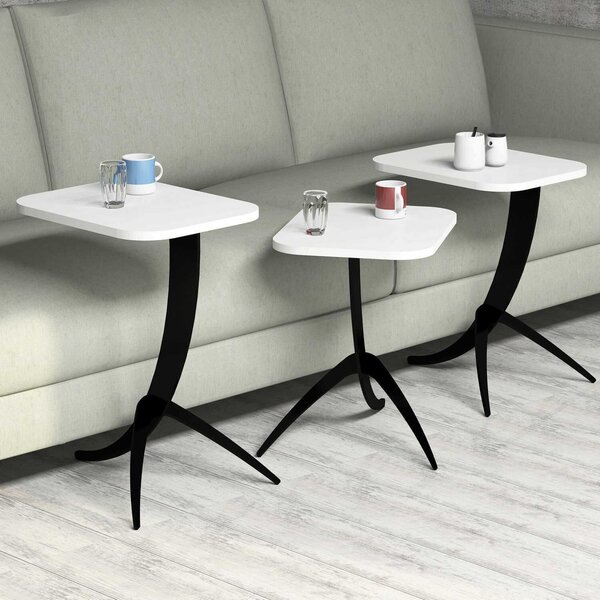 Hanah Home Nesting Table (3 Pieces) White Pion - White