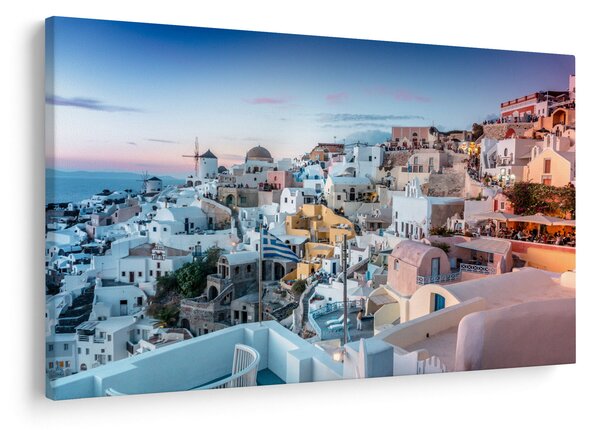 Kép - Alkonyat Santoriniban (90x60 cm)