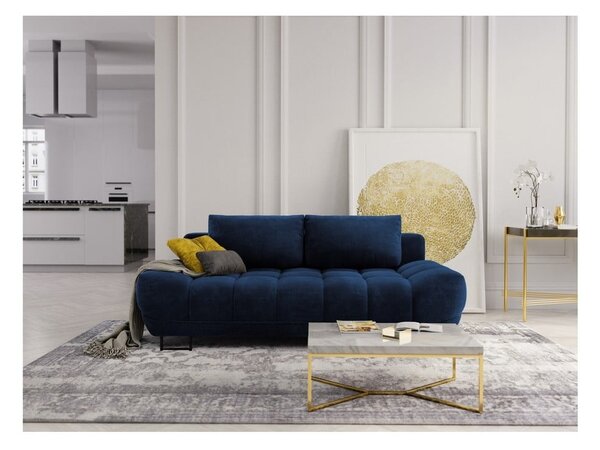 Cirrus királykék háromszemélyes kinyitható kanapé, bársony kárpittal - Windsor & Co Sofas