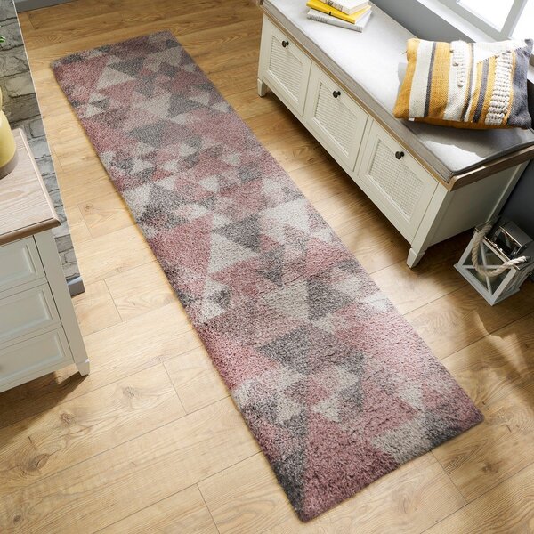 Nuru rózsaszín-szürke szőnyeg, 60 x 230 cm - Flair Rugs