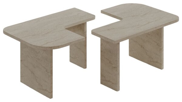 Hanah Home Dohányzóasztal Szett Travertine Iris - Travertin