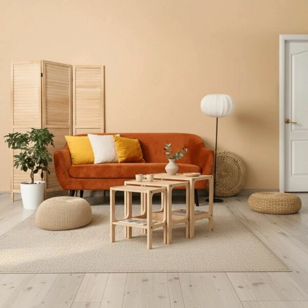 Hanah Home Fészekasztal szett (3 darabos) Natúr CPT4791-50