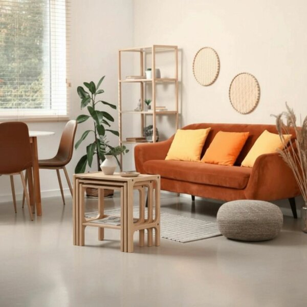 Hanah Home Fészekasztal szett (3 darabos) Natúr CPT4791-50