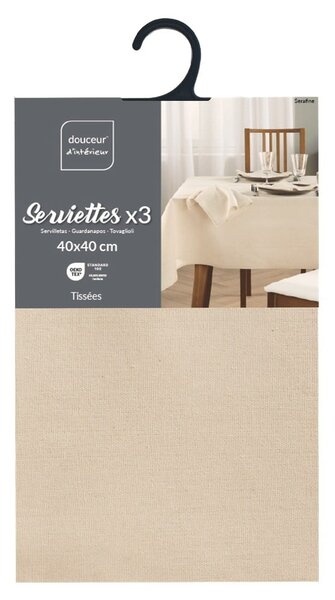 Szalvéta szett 3 db-os 40x40 cm Serafine – douceur d'intérieur