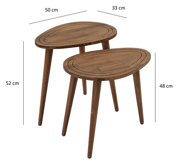 Hanah Home Fészekasztal szett (2 darab) diófa Sweet Set - diófa