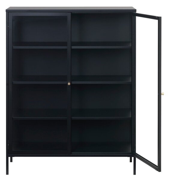 Fekete fém tálalószekrény 110x140 cm Carmel – Unique Furniture