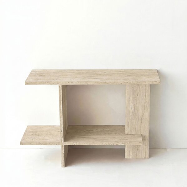 Hanah Home Side Table Travertine Essenziale - Travertine