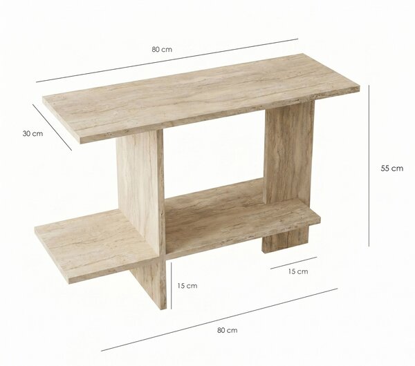 Hanah Home Side Table Travertine Essenziale - Travertine