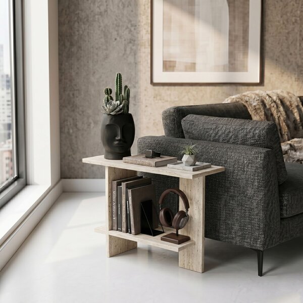Hanah Home Side Table Travertine Essenziale - Travertine