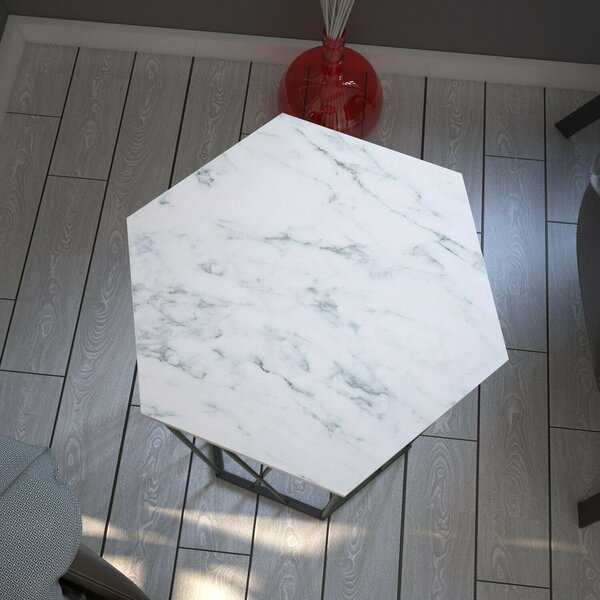 Hanah Home Side Table White Black Cetrus - Marmo
