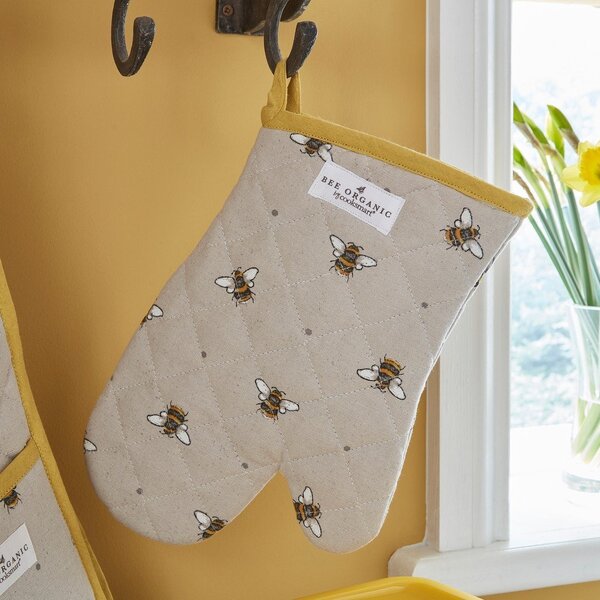 Bumble Bees bézs-sárga pamut konyhai kesztyű - Cooksmart ®
